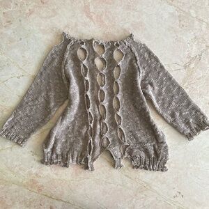 Georgina Estefania hand knit brown cut out knit jumper